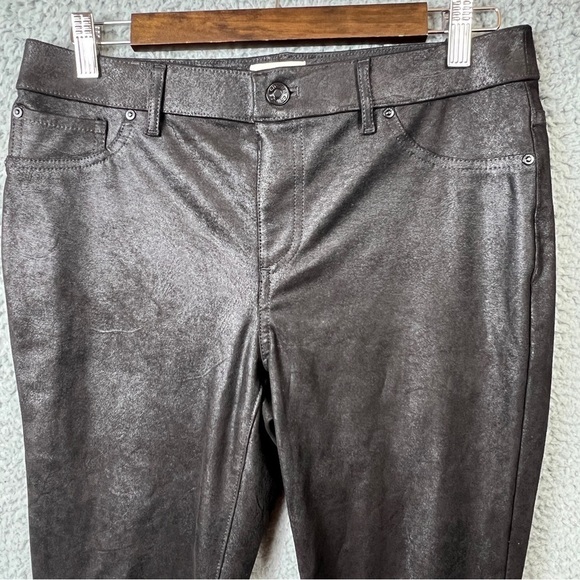 Chico's The Ultimate Fit Jeggings Faux Leather Leggings Black Slim Chico's sz 0 - Picture 4 of 11
